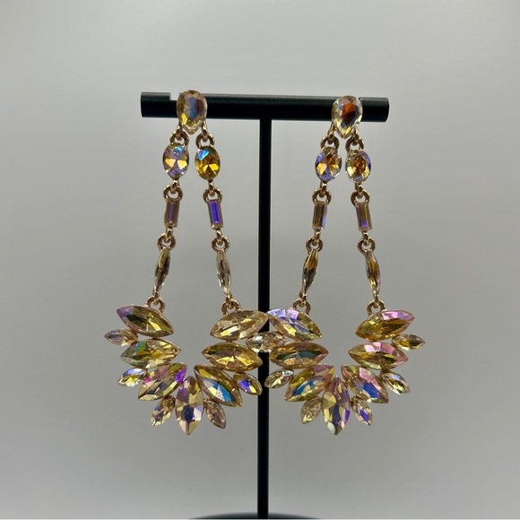 Dazzling Aurora Borealis Rhinestone Statement Earrings - Picture 1 of 13